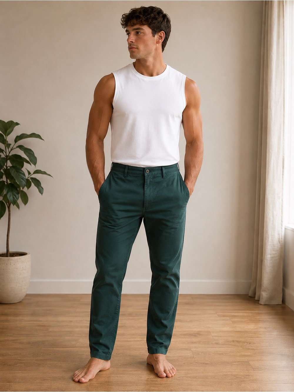 GAP Men's Dark Green Chino Pants